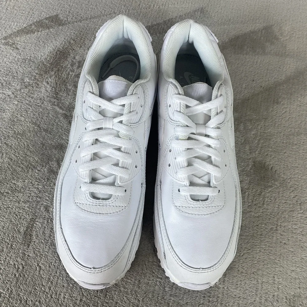 Nike Air Max 90 Shoes Mens Size 13 White Leather Running Sneakers CZ5594-100 NEW